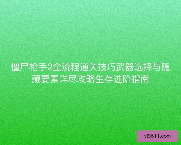 僵尸枪手2全流程通关技巧武器选择与隐藏要素详尽攻略生存进阶指南